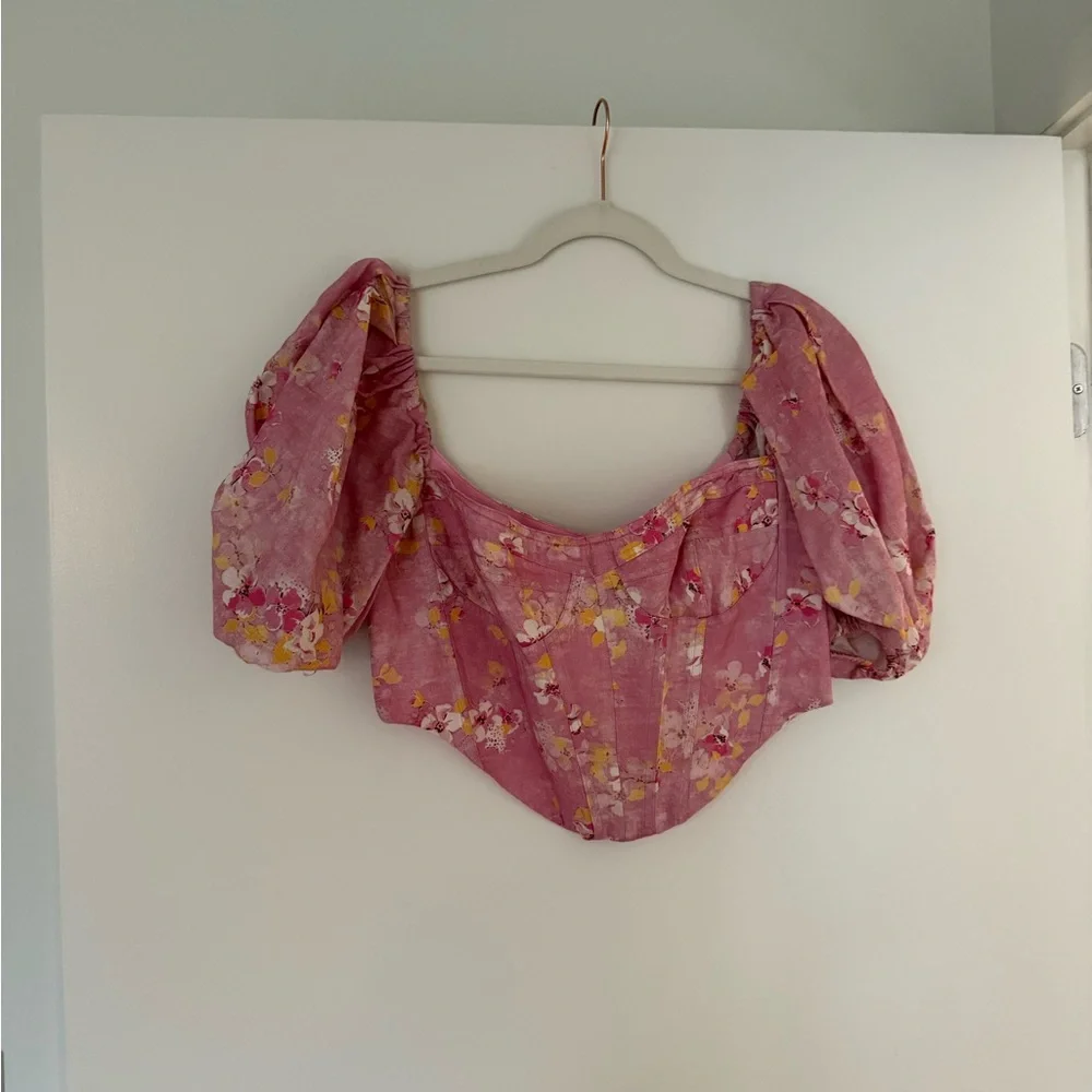 Bardot Kiah Corset Top in Pink Garden - Picture 5 of 6